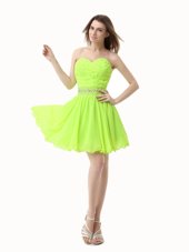 Customized Lilac Sweetheart Neckline Beading Cocktail Dresses Sleeveless Lace Up