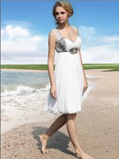 Glorious Straps Sleeveless Chiffon Custom Made Beading Zipper