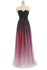 Chiffon Sweetheart Sleeveless Lace Up Belt Homecoming Dress in Multi-color