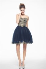 Fantastic Organza Sleeveless Mini Length Club Wear and Appliques