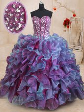 Floor Length Ball Gowns Sleeveless Multi-color Ball Gown Prom Dress Lace Up