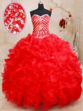 Scoallped Scalloped Sleeveless 15th Birthday Dress Floor Length Beading and Pick Ups White Taffeta and Tulle