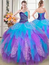 Floor Length Ball Gowns Sleeveless Multi-color Quinceanera Gowns Lace Up