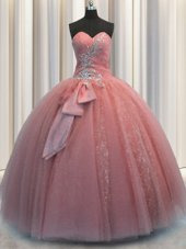 Attractive Aqua Blue Quince Ball Gowns Military Ball and Sweet 16 and Quinceanera and For with Beading and Ruffles Straps Sleeveless Lace Up