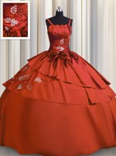 Two Tone Visible Boning Multi-color Sleeveless Organza Lace Up Quinceanera Dress for Military Ball and Sweet 16 and Quinceanera