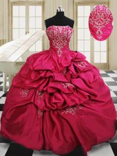 Organza Sweetheart Sleeveless Lace Up Beading Vestidos de Quinceanera in Red