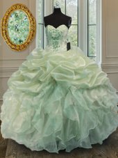 Affordable Floor Length Lace Up Quinceanera Gowns for Military Ball and Sweet 16 and Quinceanera with Beading and Sequins