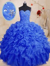Floor Length Ball Gowns Sleeveless Turquoise Quince Ball Gowns Zipper