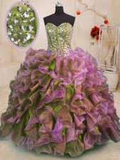Exceptional Floor Length Ball Gowns Sleeveless Multi-color Sweet 16 Quinceanera Dress Side Zipper