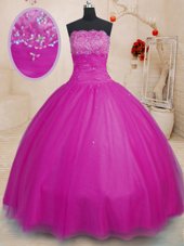 Pretty Organza Sweetheart Sleeveless Lace Up Beading and Ruffles Quinceanera Gown in Lavender