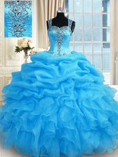 Best Sleeveless Zipper Floor Length Beading Sweet 16 Dress