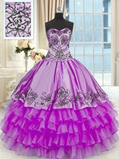 Hot Pink One Shoulder Neckline Appliques 15 Quinceanera Dress Sleeveless Lace Up