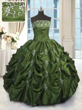 Sleeveless Organza With Brush Train Lace Up Quinceanera Gown in Purple for with Beading and Ruffles