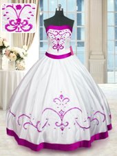 Dramatic Floor Length Ball Gowns Sleeveless Quince Ball Gowns Lace Up