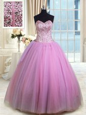 Baby Blue Sweetheart Neckline Beading and Embroidery and Ruffles Vestidos de Quinceanera Sleeveless Lace Up
