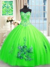 Eye-catching Organza Sleeveless Floor Length 15th Birthday Dress and Beading and Ruffles