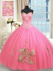 Cute Three Piece Orange Sleeveless Beading and Ruffles Floor Length Sweet 16 Quinceanera Dress