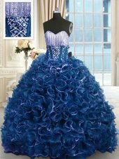Hot Selling Lavender Sleeveless Brush Train Beading and Appliques With Train Sweet 16 Dress