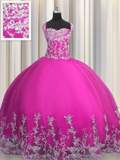 Sleeveless Lace Up Floor Length Beading and Ruching and Belt Quince Ball Gowns