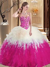 Vintage Ball Gowns Quinceanera Gown Multi-color Tulle Sleeveless Floor Length Lace Up