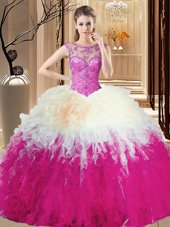 Multi-color Sleeveless Tulle Backless Quinceanera Dresses for Prom and Military Ball and Sweet 16 and Quinceanera