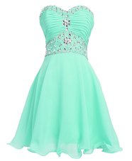 Scoop Red Sleeveless Beading Mini Length Cocktail Dresses