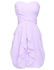 Popular Column/Sheath Party Dress Wholesale Lavender Sweetheart Chiffon Sleeveless Knee Length Lace Up