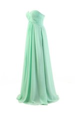 New Style Apple Green Zipper Sweetheart Pleated Homecoming Dress Chiffon Sleeveless