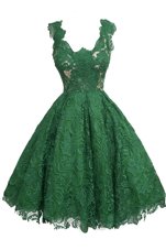 Scoop Sleeveless Lace Custom Made Appliques Zipper