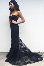 Hot Selling Cap Sleeves Floor Length Lace Zipper with Black