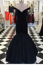 Pretty Mermaid Off The Shoulder Short Sleeves Elastic Woven Satin Evening Dress Ruching Zipper
