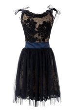 Low Price Scoop Sleeveless Backless Knee Length Hand Made Flower Club Wear