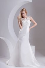 Attractive Sleeveless Sweep Train Zipper Lace Bridal Gown