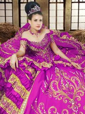 Off The Shoulder Sleeveless Lace Up Quinceanera Dress Purple Satin