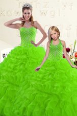 Floor Length Multi-color Ball Gown Prom Dress Taffeta Sleeveless Sequins and Pick Ups