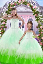 Floor Length Multi-color Vestidos de Quinceanera Tulle Sleeveless Beading