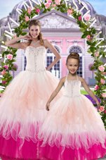 Sleeveless Floor Length Beading Lace Up Vestidos de Quinceanera with Multi-color