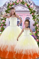 Floor Length Turquoise 15th Birthday Dress Organza Sleeveless Beading and Pick Ups