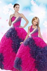 Sequins Pick Ups Ball Gowns 15 Quinceanera Dress Multi-color Sweetheart Taffeta Sleeveless Floor Length Lace Up