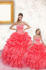 Sweetheart Sleeveless Lace Up 15 Quinceanera Dress Aqua Blue Organza