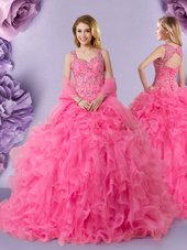 Straps Straps Sleeveless Lace Lace Up Sweet 16 Dress