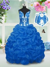 Sleeveless Beading and Pick Ups Lace Up Flower Girl Dress