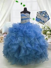 Beading Party Dresses Lavender Side Zipper Sleeveless Floor Length