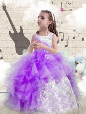 Amazing Ruffled Halter Top Sleeveless Zipper Child Pageant Dress Rose Pink Organza