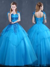 Best Selling Sleeveless Appliques Lace Up Quinceanera Dresses