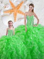 Sweetheart Sleeveless Lace Up Quinceanera Dresses Organza