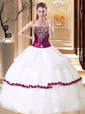 Sleeveless Lace Up Floor Length Beading Ball Gown Prom Dress