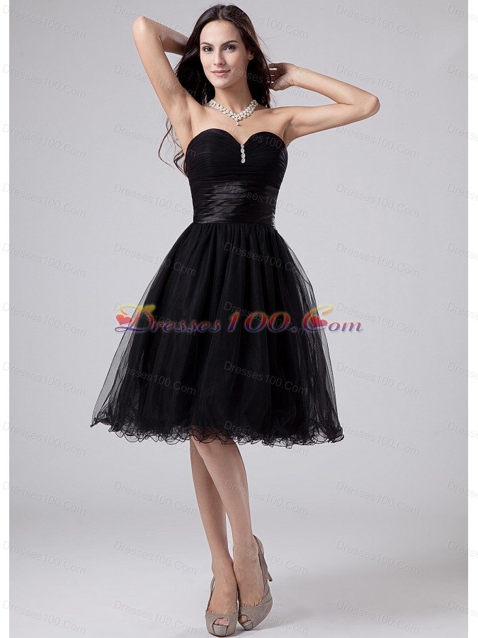 Black Sweetheart Modest 2013 Prom Dress With Beading and Ruch Organza ...